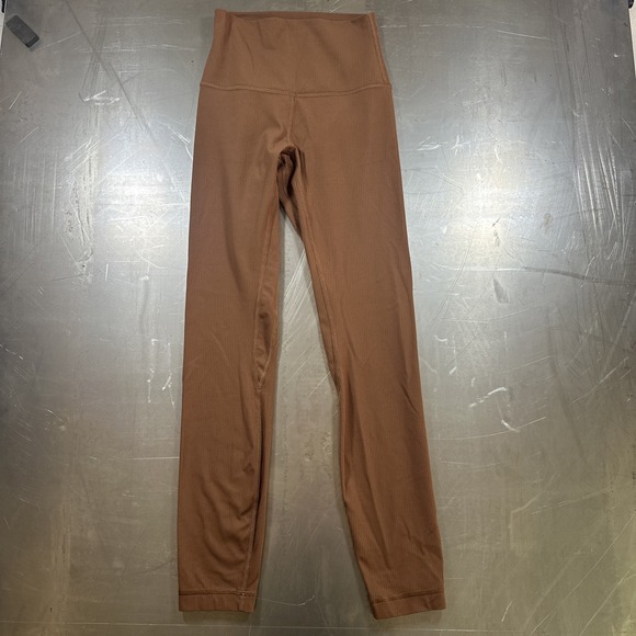 lululemon athletica Pants - Lululemon Align High Rise Ribbed Pant Legging Women's Brown Size 2 EUC Inseam 25